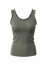 Load image into Gallery viewer, Kate Frill Ribbed Vest Khaki
