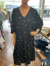 Load image into Gallery viewer, Elise Sparkle Smock Dress Navy
