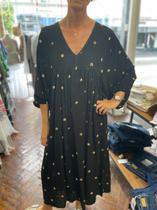 Elise Sparkle Smock Dress Navy