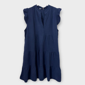 Sunny Cheesecloth Swing Dress Navy