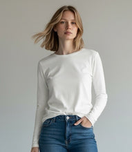 Load image into Gallery viewer, Bobbi Long Sleeve Crew White
