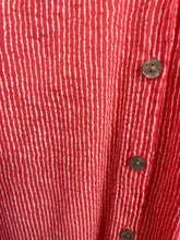 Load image into Gallery viewer, Valencia Stripe Voile Short Sleeve Coral Blouse
