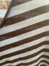 Load image into Gallery viewer, Micha Striped V TShirt Chocolate/Blue
