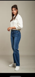 Asha Straight Leg Denim Jeans Stonewash