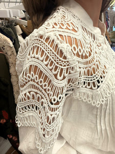 Lois Lace Pintuck Blouse White