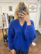 Load image into Gallery viewer, Bernadette Oversized Mohair Cardigan Cobalt
