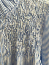 Load image into Gallery viewer, Blue Striped Smocking Blouse
