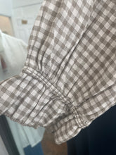 Load image into Gallery viewer, Valentina Checked Voile 3/4 Sleeve Taupe
