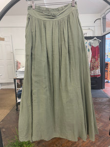 Voile Maxi Skirt Khaki