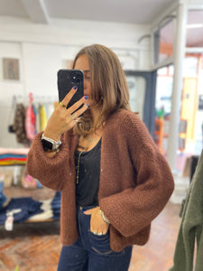 Bernadette Oversized Mohair Cardigan Brown