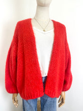 Load image into Gallery viewer, Bernadette Oversized Mohair Cardigan Dark Orange
