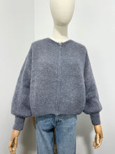 Load image into Gallery viewer, Mohair Zip Front Cardigan Grey
