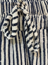 Load image into Gallery viewer, Stripey Wide Leg Trousers White/Navy
