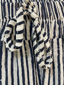 Stripey Wide Leg Trousers White/Navy