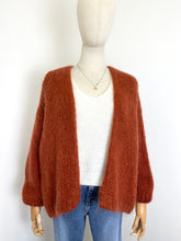 Load image into Gallery viewer, Bernadette Oversized Mohair Cardigan Cognac
