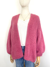 Load image into Gallery viewer, Bernadette Oversized Mohair Cardigan Rose
