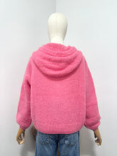 Load image into Gallery viewer, Mohair Zip Front Hoodie Cardigan Candy Pink
