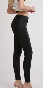 Coated Skinny Jeans Black