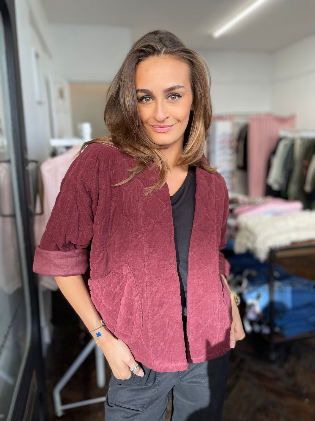 Naya Needlecord Jacket Bordeaux