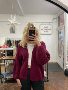 Bernadette Oversized Mohair Cardigan Bordeaux