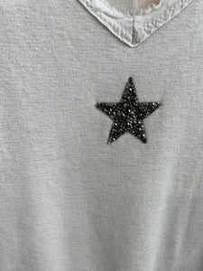 Astra Glitter Star T-Shirt Beige