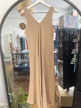 Load image into Gallery viewer, Nerida Pure Linen Wide Strap V Neck Dress Tobacco
