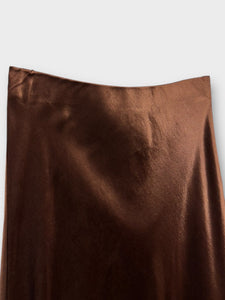 Colette Satin Skirt Chocolate