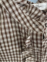 Load image into Gallery viewer, Beatrix Checked Frill Front Blouse
