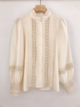 Load image into Gallery viewer, Lila Lace Insert Blouse Ivory
