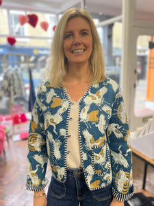 Tara Cotton Quilted Jacket Blue Stork