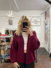 Load image into Gallery viewer, Bernadette Oversized Mohair Cardigan Bordeaux
