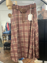 Load image into Gallery viewer, Checked Jersey Skirt Brown/Choc
