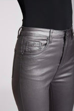 Load image into Gallery viewer, Coated Skinny Jeans Charcoal Metallic
