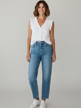 Load image into Gallery viewer, Washed Linen Frill Waistcoat White
