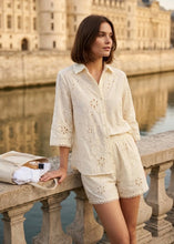 Load image into Gallery viewer, Cabana Broderie Shorts Co-ord Cream
