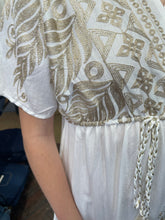 Load image into Gallery viewer, Heather Feather Embroidered Dress White
