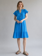 Load image into Gallery viewer, Soraya Cheesecloth Swing Dress Cobalt
