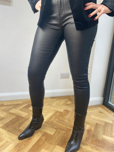 Coated Skinny Jeans Black