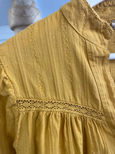 Load image into Gallery viewer, Rosalie Long Sleeve Cotton Stripe Insert Blouse Mustard
