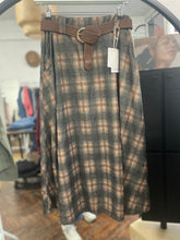 Load image into Gallery viewer, Checked Jersey Skirt Moss/Brown
