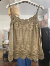 Load image into Gallery viewer, Cotton Crochet Cami Khaki
