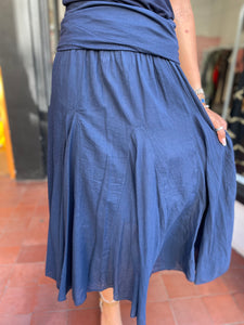 Anais Midi Skirt Navy