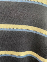 Load image into Gallery viewer, Merino Striped Frill Cuff Jumper Navy
