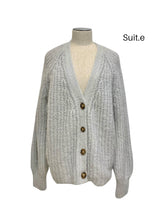 Load image into Gallery viewer, Mohair Button Cardigan Pale Grey
