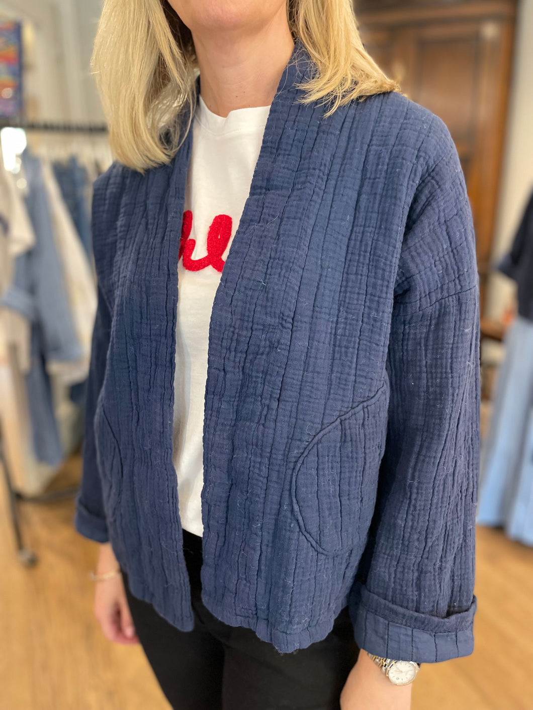 Cara Cotton Jacket Navy