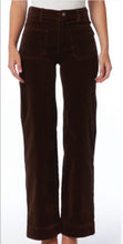 Load image into Gallery viewer, Marsha Patch Pocket Stretch Wide Leg Cord Trousers Chocolate
