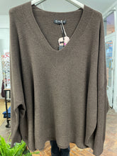 Load image into Gallery viewer, Elouise V Neck Soft Touch Jumper Chocolate
