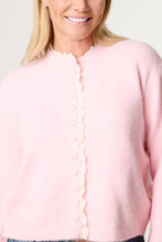 Load image into Gallery viewer, Broderie Trim Knit Cardigan Pink
