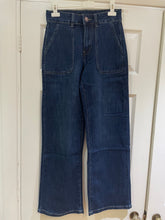 Load image into Gallery viewer, Gloria Patch Pocket Stretch Wide Leg Indigo Denim
