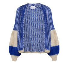 Load image into Gallery viewer, Liana Knit Cardigan Cream/Cobalt Blue
